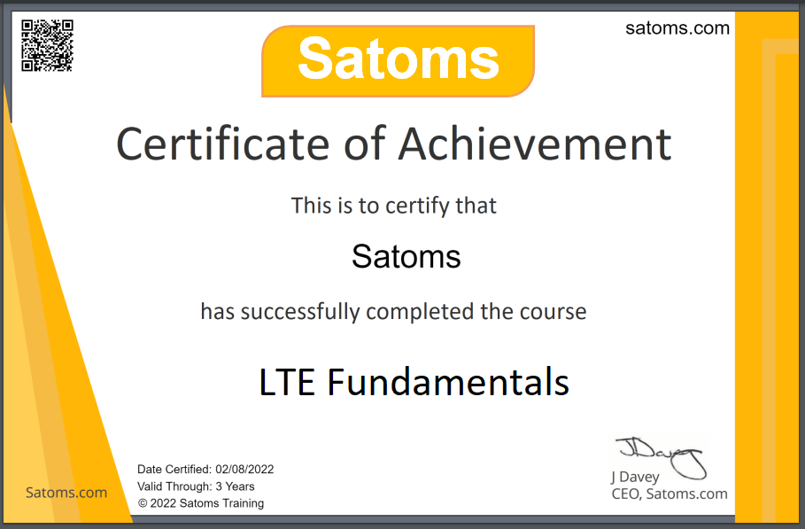 LTE Online Training Certificate