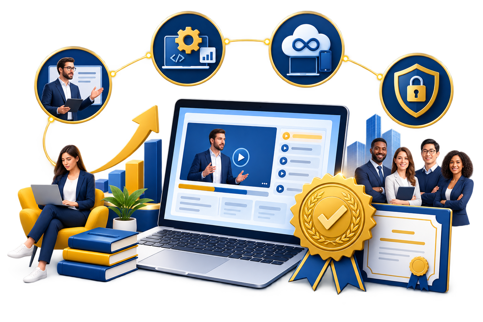 Online professional training with expert instruction, practical skills, lifetime access and course certification